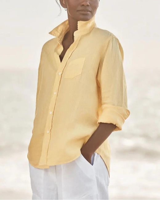 Frank & Eileen Metallic Eileen Button Up Sunshine
