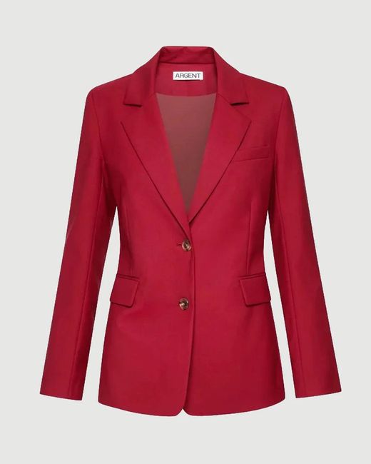 Argent Red Two Button Blazer
