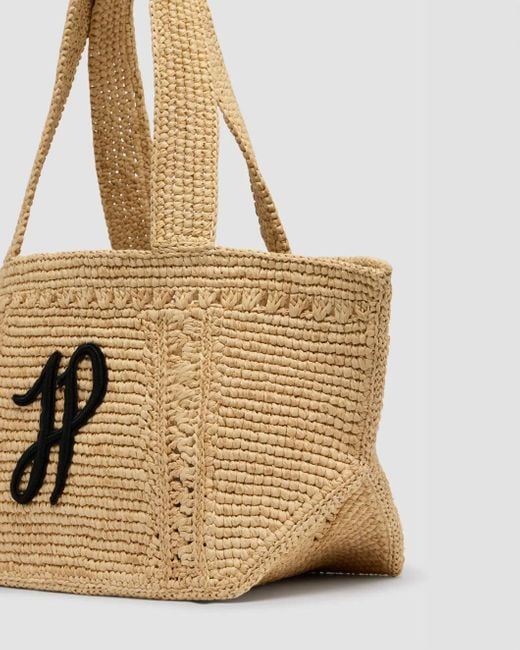 トートバッグ PATOU small JP monogram trapeze-design tote bag Patou Small Jp Monogram Trapeze Tote in Natural | Lyst