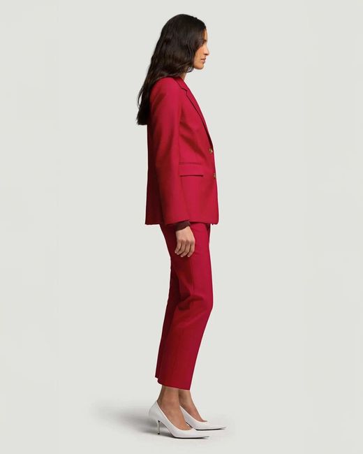 Argent Red Two Button Blazer