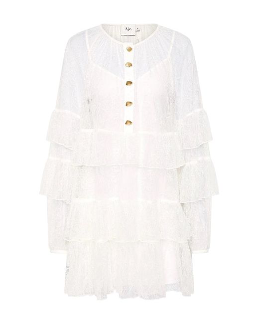 【Aje】Primrose Mini Dress/フリルミニドレス/ティアードレース Aje. Primrose Mini Dress in White | Lyst