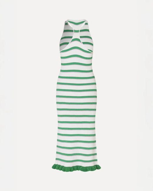 Stine Goya Green Ruffle Tank Dress