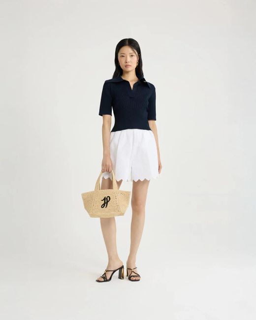 トートバッグ PATOU small JP monogram trapeze-design tote bag Patou | Small JP monogram trapeze tote in raffia