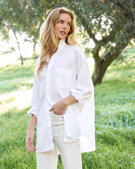 Frank & Eileen White Mackenzie Button Up Shirt