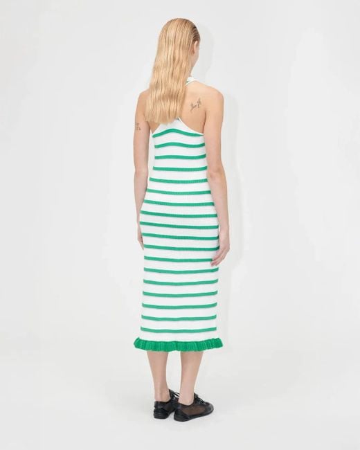 Stine Goya Green Ruffle Tank Dress