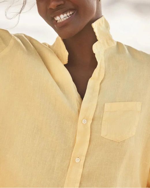 Frank & Eileen Metallic Eileen Button Up Sunshine