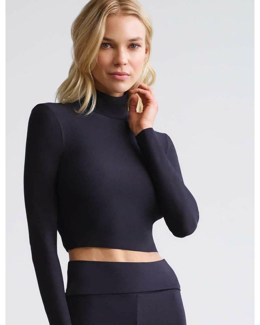 Commando Black Butter Long Sleeve Cropped Turtleneck