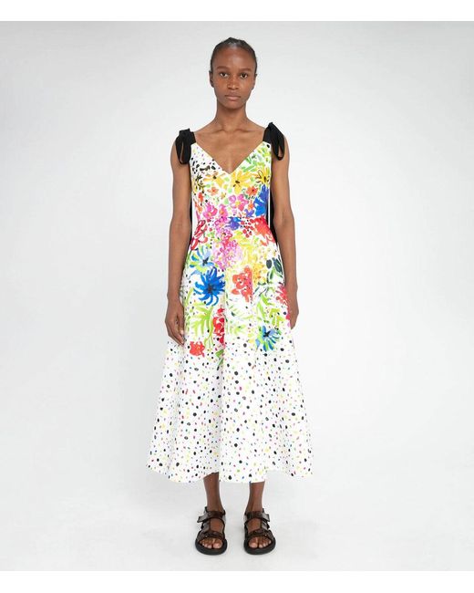 Christopher Kane Painted Floral Tie Satin Dress in Neon Floral (White) -  Save 17% | Lyst