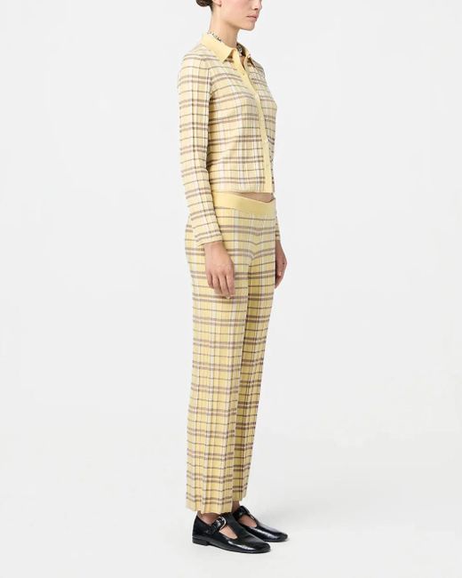 Guest In Residence Yellow Plaid Flare Pant Butter Combo