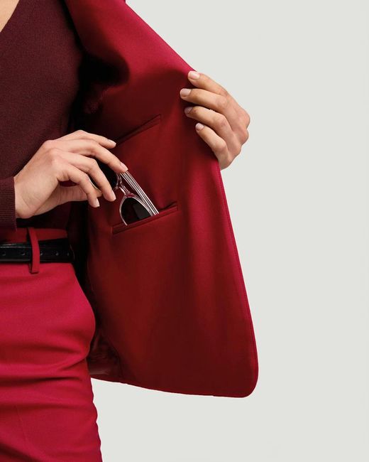 Argent Red Two Button Blazer