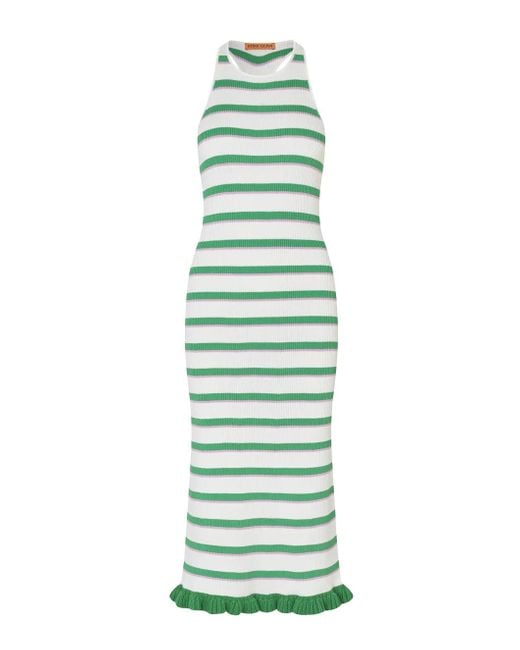 Stine Goya Green Ruffle Tank Dress