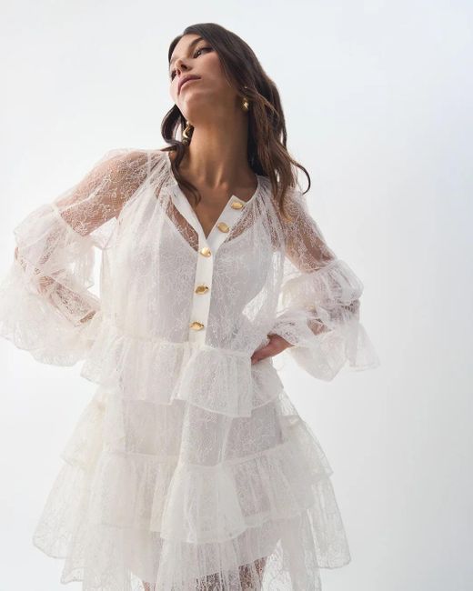 【Aje】Primrose Mini Dress/フリルミニドレス/ティアードレース Aje. Primrose Mini Dress in White | Lyst