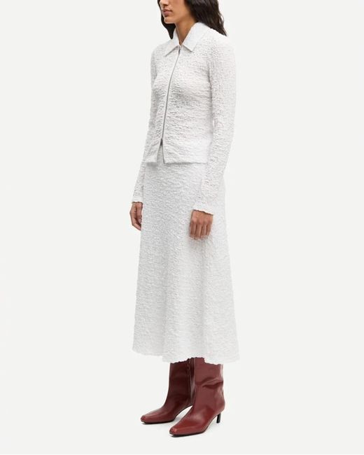 Samsøe & Samsøe White Sadaisy Zip Blouse