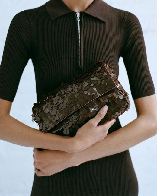 Staud Brown Timmy Shoulder Bag Cacao