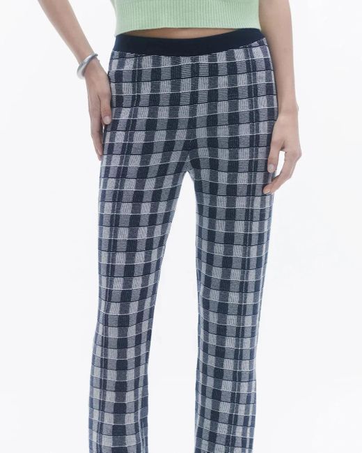 Guest In Residence Gray Gingham Flare Pant