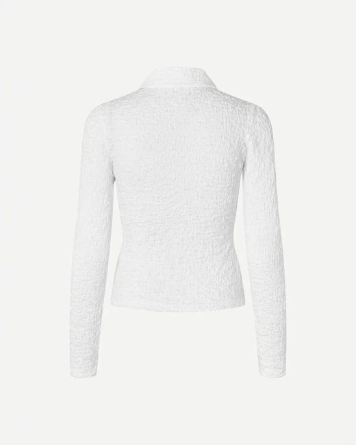 Samsøe & Samsøe White Sadaisy Zip Blouse
