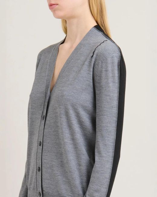 Marni Gray Long Sleeve Colorblock Cardigan
