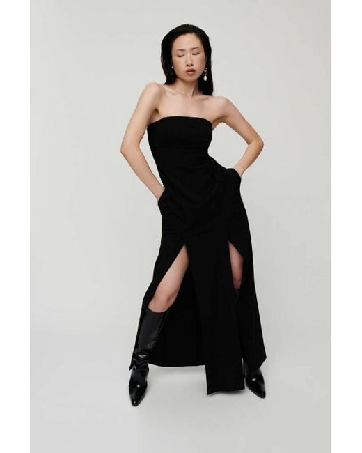 Black double split maxi dress cheap