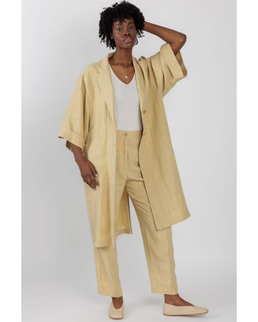 Forte Forte Linen Canvas Duster Coat in Natural | Lyst
