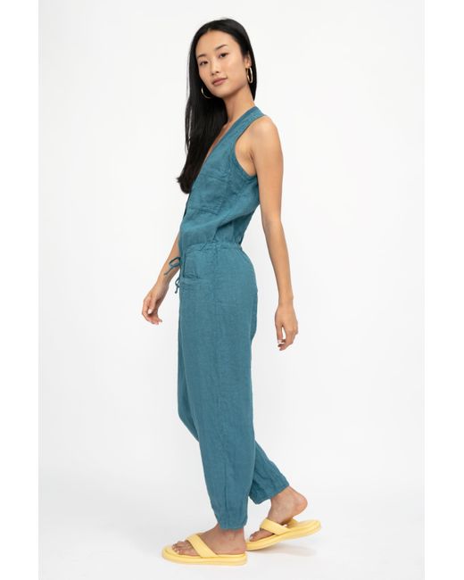 Transit Linen Button Down Jumpsuit in 