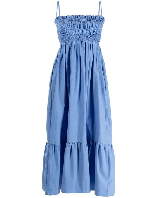 Ciao Lucia Cotton Umbria Tiered Midi Dress in Blue - Save 5% | Lyst