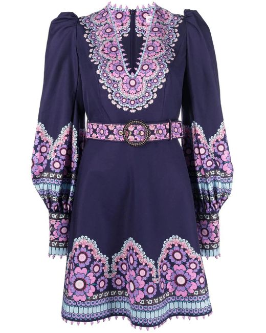 Zimmermann Cotton Celestial Beaded Mini Dress in Blue Lyst