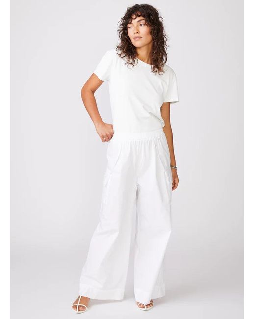 Stateside Structured Poplin Pull-on Cargo Pants in White | Lyst