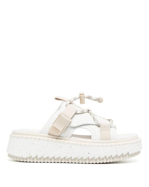 Chloé Chunky-sole Leather Sandals in White | Lyst UK