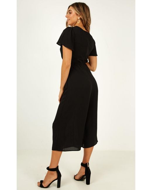 showpo black jumpsuit