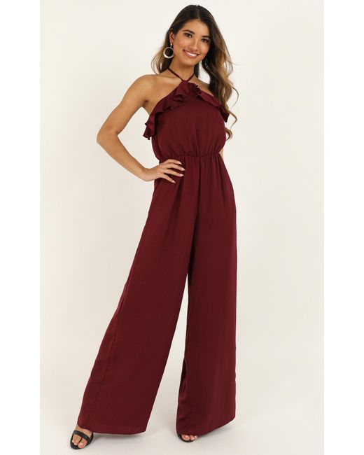 showpo red jumpsuit