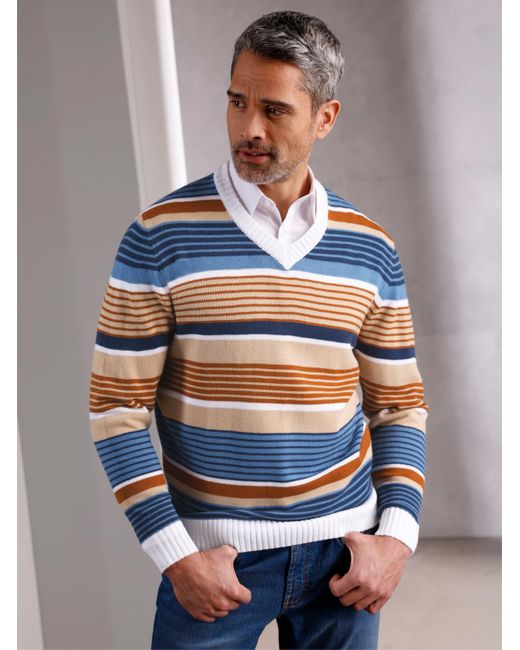 Sieh an! V-Ausschnitt-Pullover in Gray für Herren