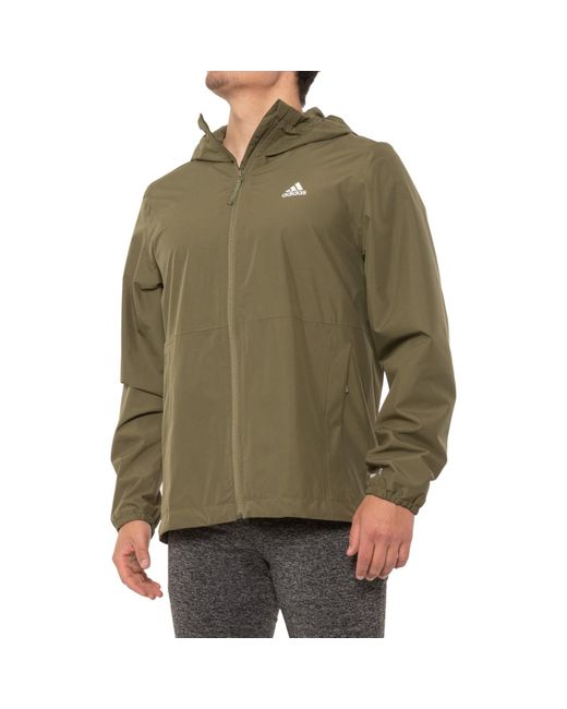 adidas Essentials Rain.rdy Rain Jacket in Green for Men Lyst