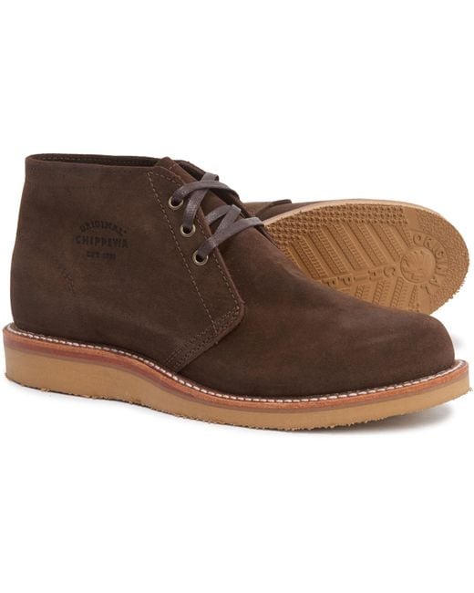 Chippewa Suede Milford Casual Chukka Boots in Chocolate Suede (Brown ...