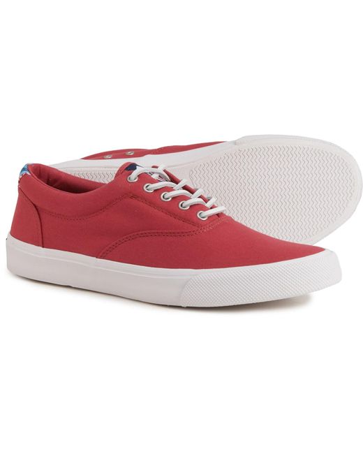 Sperry TopSider Leather Striper Cvo Sneakers in Red for Men Lyst