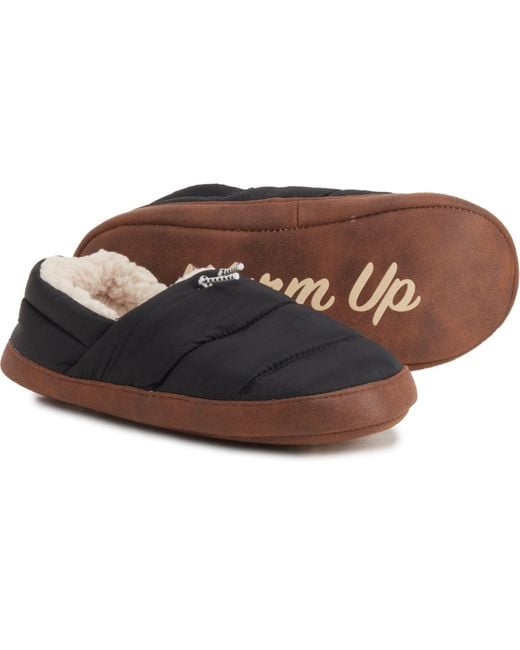 Dearfoams Cedar Quilted Puffer Scuff Slippers in Black Lyst