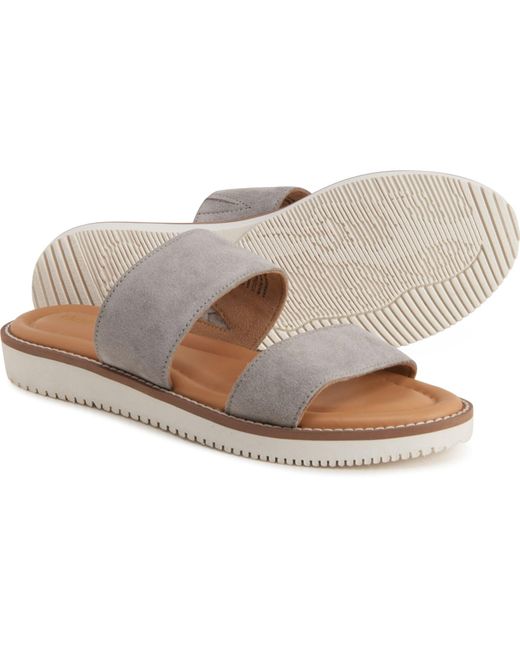 Hush Puppies Suede Briard 2-band Slide Sandals in Light Grey (Gray) | Lyst