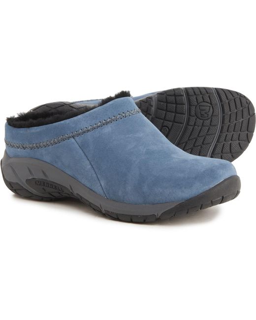 Merrell Encore Ice Suede Clogs in Stonewash (Blue) | Lyst