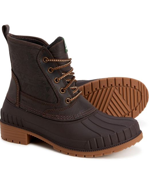 dark brown duck boots