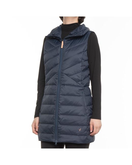 INDYEVA Synthetic Kapa Insulator Long Down Vest in Blue Lyst