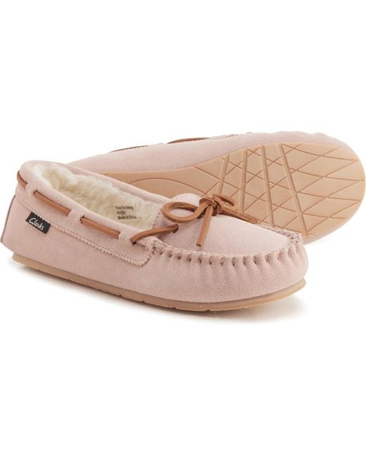 Clarks Laced Moccasins in Light Pink (Pink) Lyst
