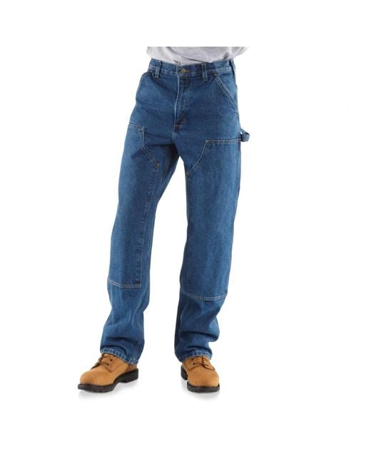 Carhartt Denim B73 Washed Logger Double-front Work Jeans in Blue for ...