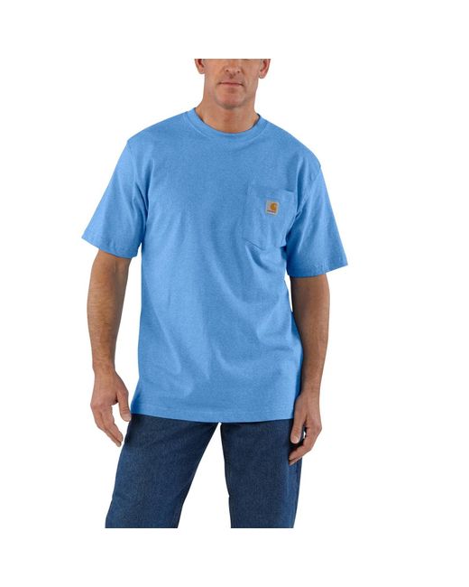 Carhartt Cotton K87 Loose Fit Heavyweight Pocket T-shirt in Blue for ...