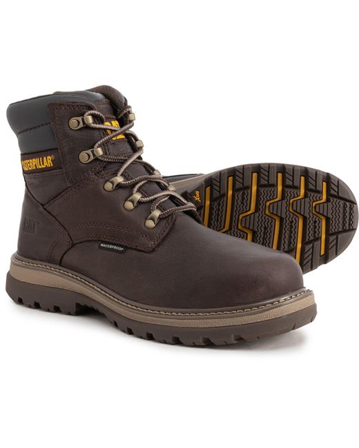 Caterpillar Leather Fairbanks Steel Toe Work Boots in Brown for Men Lyst