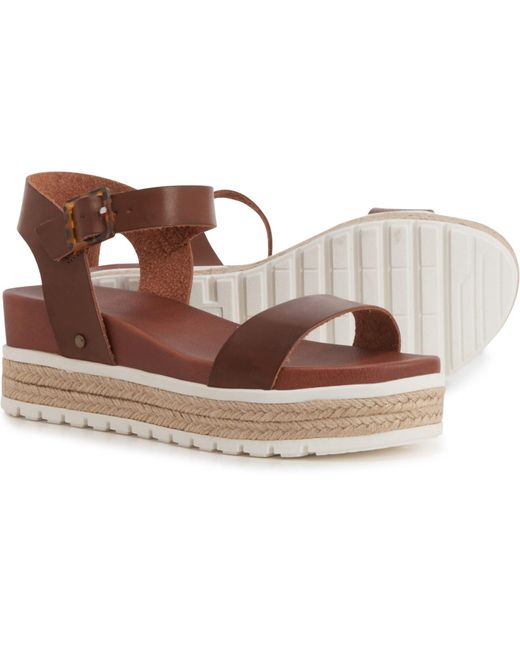 MIA Leather Ayesha Platform Sandals in Cognac (Brown) | Lyst