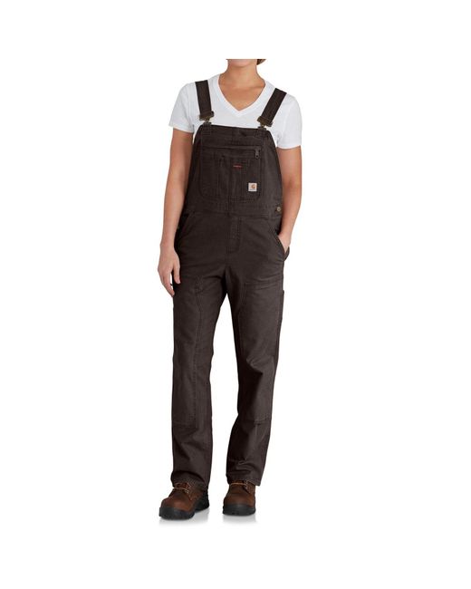 Carhartt Canvas 102438 Rugged Flex(r) Loose Fit Bib Overalls in Dark