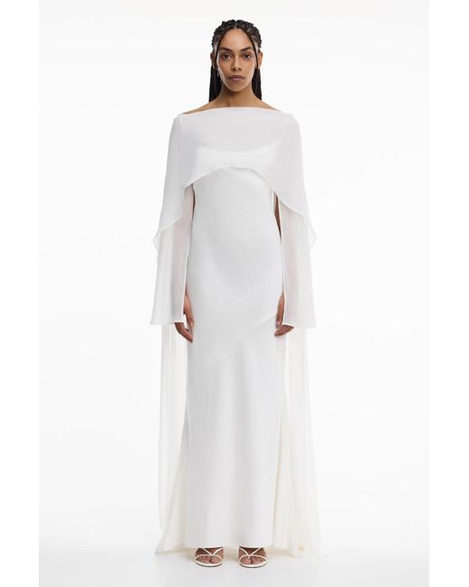 SO ONLINE AU Women's White Devlyn Long Sleeve Gown