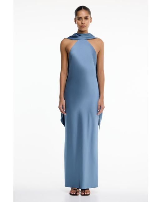 chinese dress ladies So Online AU Lucile Draped Maxi Dress, Bone, AU16 US12, Satin, Polyester Viscose Rayon Lining main image 1