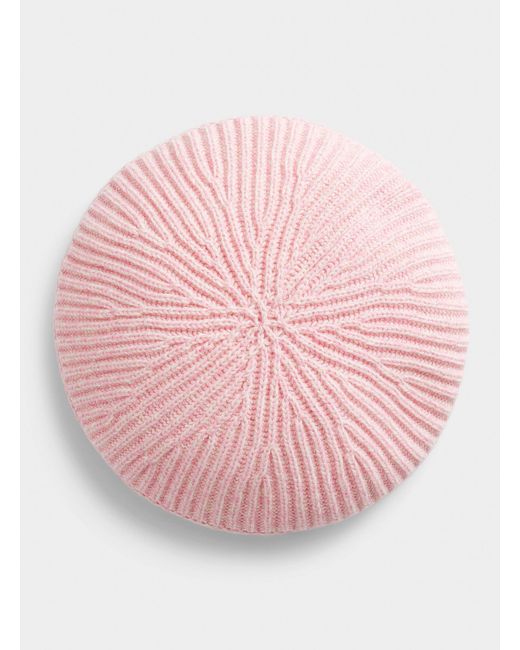 Ganni Pink Recycled Wool Beret