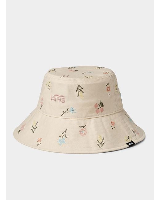 Vans Natural Embroidered Floral Bucket Hat