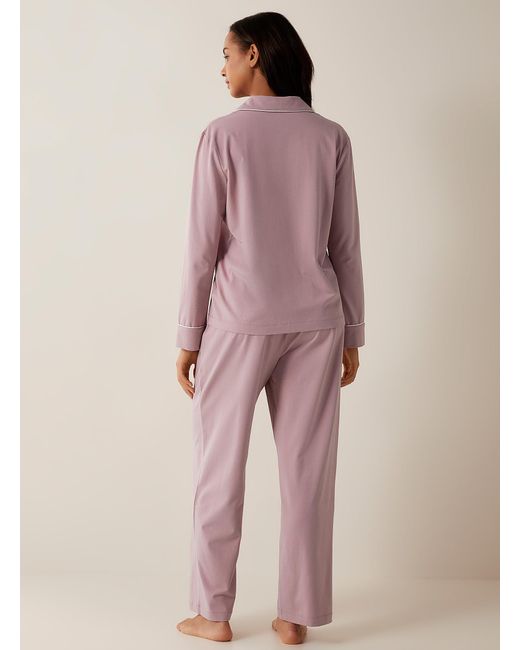 Miiyu Pink Piped Supima Cotton Pyjama Set